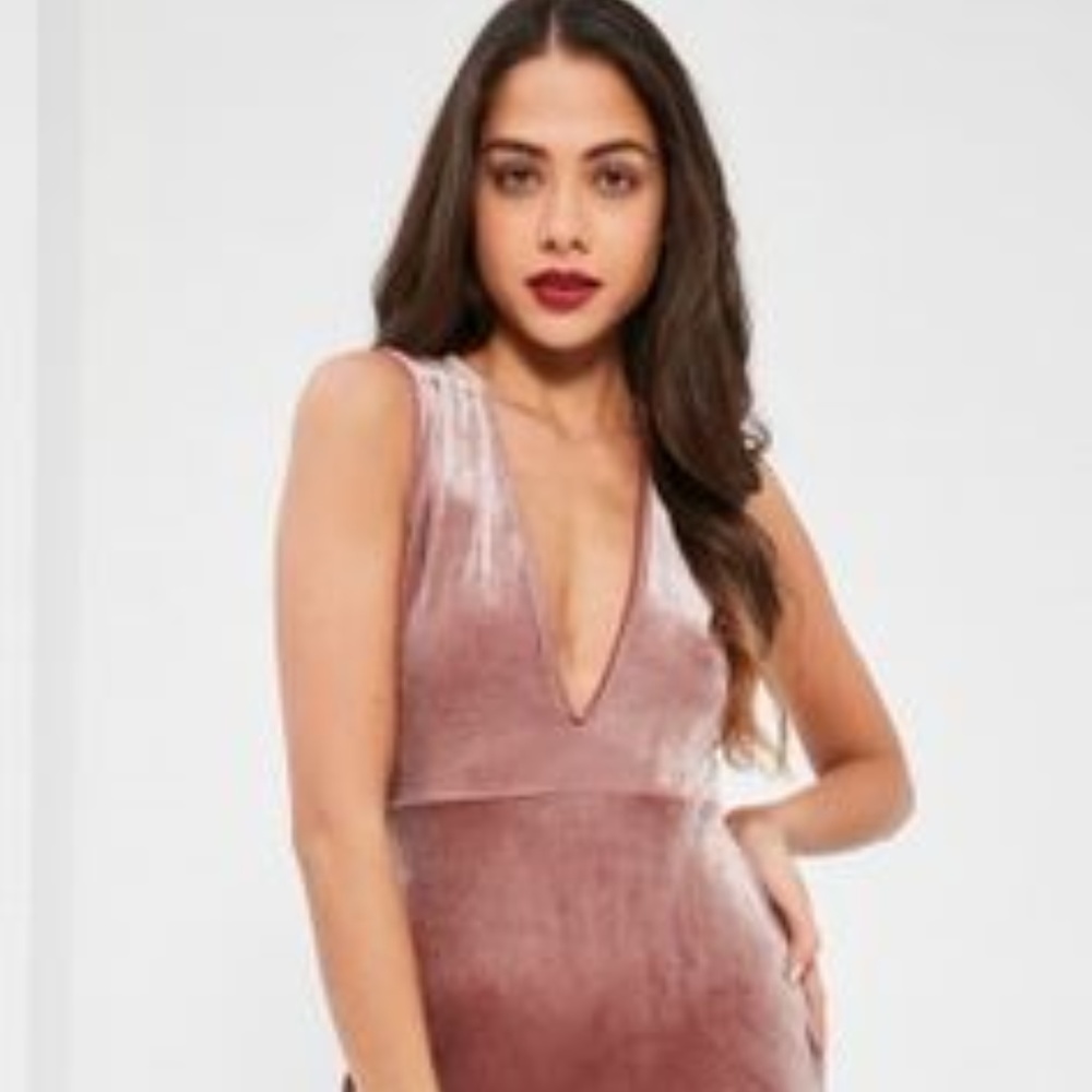 Pink Velvet Mini Dress